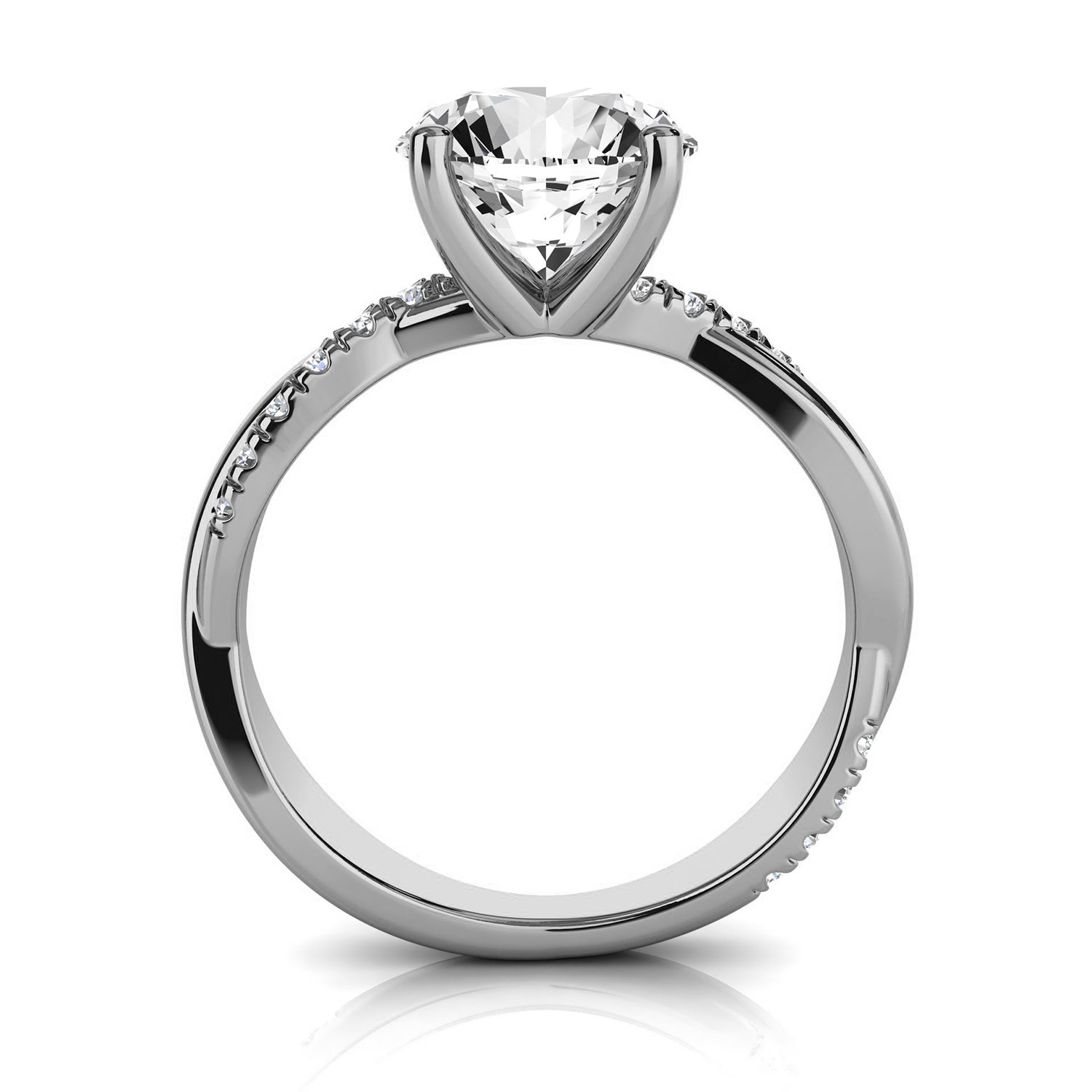 14K White Gold Margo Minimalist No Gap Twisted Vine Lab Grown Diamond Ring (1/5 ct. tw)